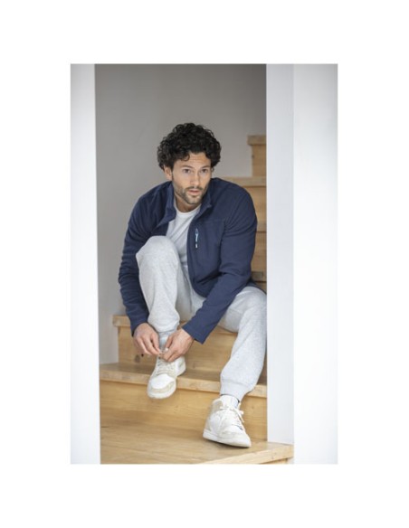 Giacca da uomo in pile con zip integrale in materiale riciclato certificato GRS Amber