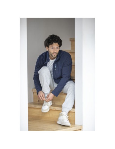 Giacca da uomo in pile con zip integrale in materiale riciclato certificato GRS Amber