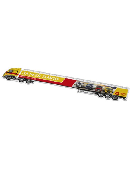Righello da 30 cm in plastica riciclata a forma di camion Tait