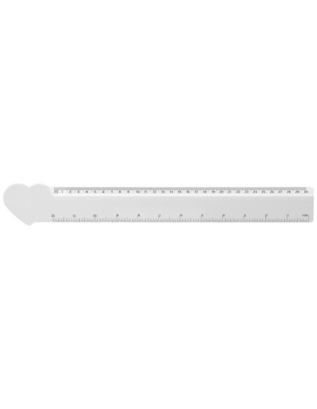 Righello da 30 cm in plastica riciclata a forma di cuore Tait