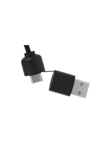 Cavo di ricarica 5 in 1 da 40 W in rPET riciclato con logo luminoso e custodia quadrata in legno SCX.design C38