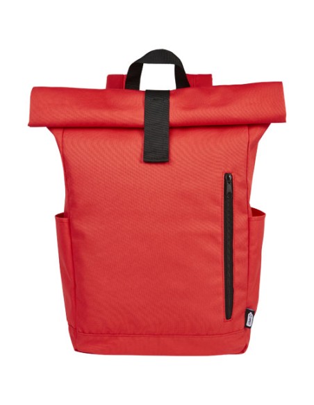 Zaino con chiusura arrotolabile per portatile da 15,6" in PET riciclato certificato GRS Byron 18L