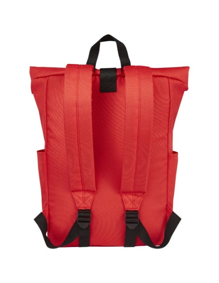 Zaino con chiusura arrotolabile per portatile da 15,6" in PET riciclato certificato GRS Byron 18L