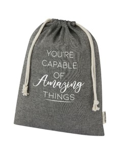 Sacchetto per confezione regalo grande in cotone riciclato 150 g/m² certificato GRS Pheebs - 4L