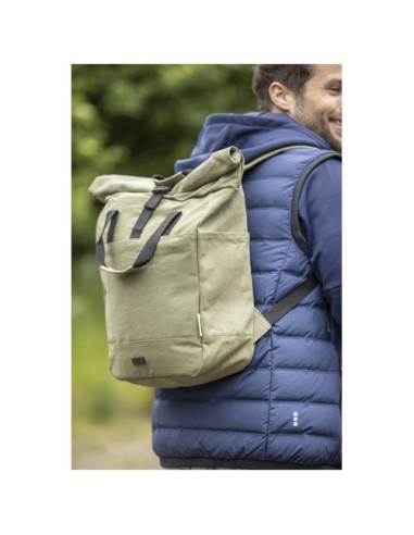 Zaino rolltop per portatile da 15" in canvas riciclato certificato GRS Joey - 15L