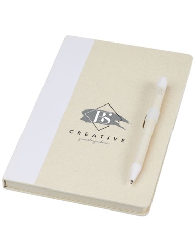 Set blocco note formato A5 e penna a sfera Dairy Dream realizzati con cartoni del latte riciclati