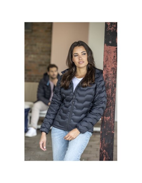 Giacca termica da donna in piuma e materiale riciclato certificato GRS Petalite
