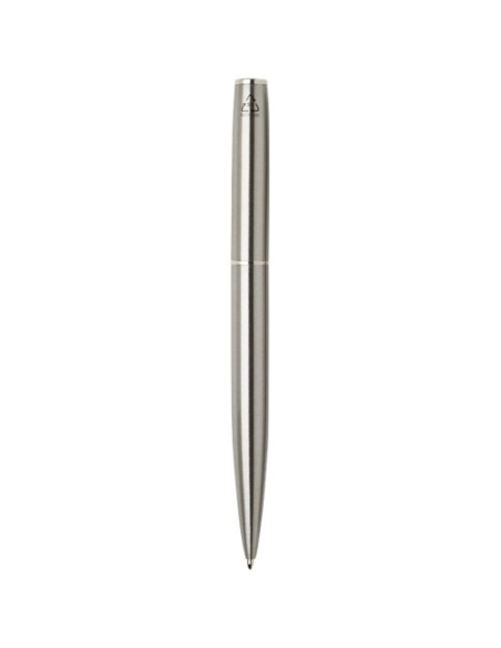 Set con penna a sfera e penna roller in acciaio inossidabile riciclato Didimis (inchiostro nero)