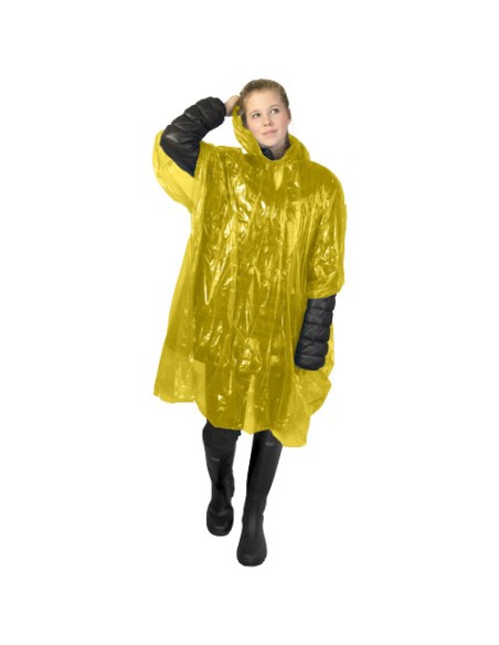 Poncho impermeabile monouso in materiale riciclato certificato GRS con custodia Mayan 