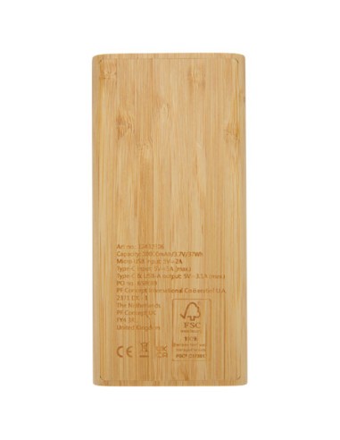Power bank Tulda da 10,000 mAh in bambù