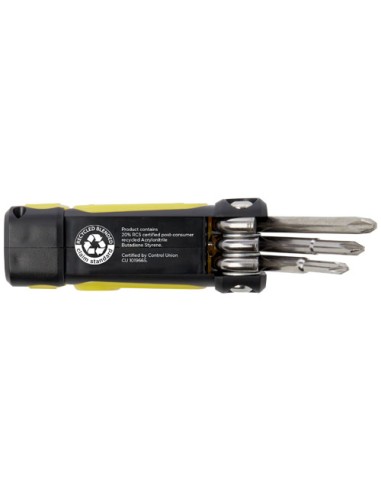 Set di cacciaviti 8 in 1 con torcia in plastica riciclata RCS Octo