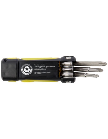 Set di cacciaviti 8 in 1 con torcia in plastica riciclata RCS Octo