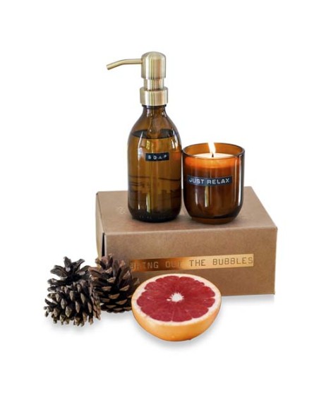 Set di dispenser sapone per le mani da 200 ml e candela profumata da 150 g con fragranza di bambù Wellmark Discovery