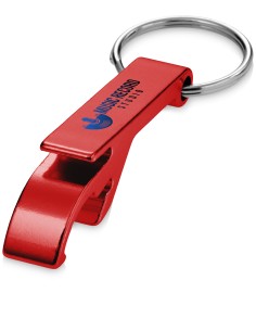 Portachiavi con apribottiglie e apriscatole in alluminio riciclato RCS Tao 