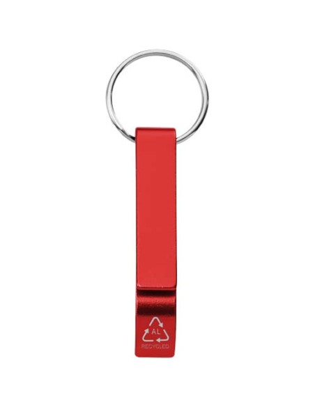 Portachiavi con apribottiglie e apriscatole in alluminio riciclato RCS Tao 