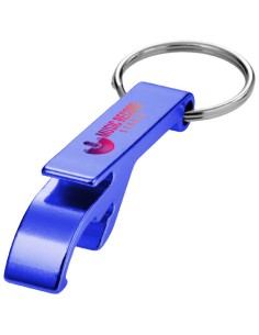 Portachiavi con apribottiglie e apriscatole in alluminio riciclato RCS Tao 