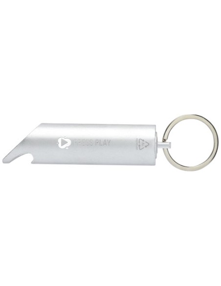 Portachiavi con torcia a LED e apribottiglie in alluminio riciclato IPX Flare