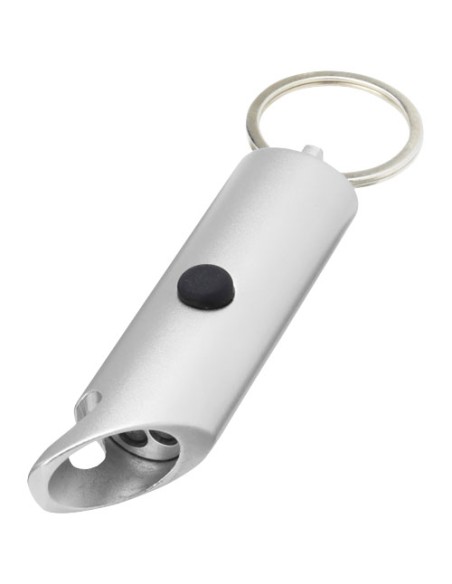 Portachiavi con torcia a LED e apribottiglie in alluminio riciclato IPX Flare