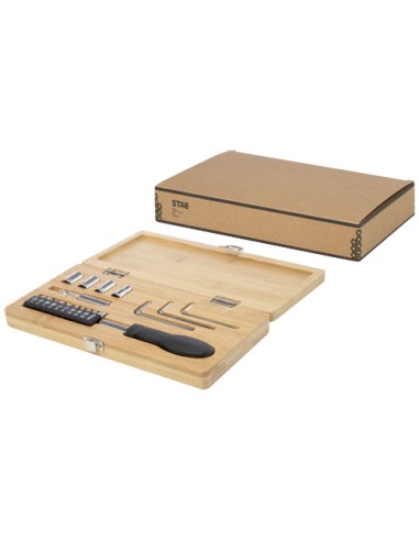 Set di utensili in bambù/plastica riciclata da 19 pezzi Rivet