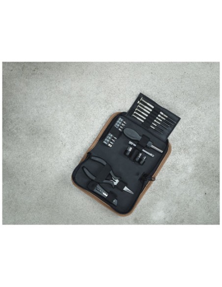 Set di attrezzi da 24 pezzi in plastica riciclata RCS con custodia in sughero Spike