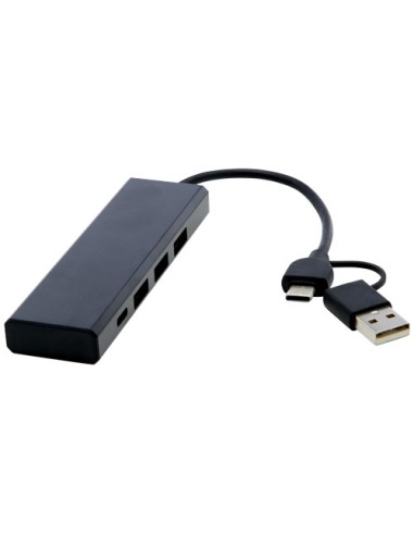 Hub USB 2.0 in alluminio riciclato RCS Rise