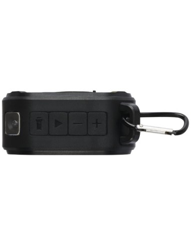 Speaker Bluetooth® IPX5 a ricarica solare in plastica riciclata RCS da 3 W con moschettone Solo