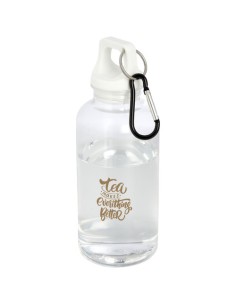 Borraccia in plastica riciclata certificata RCS da 400 ml con moschettone Oregon