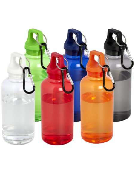 Borraccia in plastica riciclata certificata RCS da 400 ml con moschettone Oregon