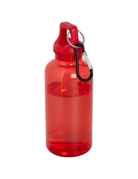 Borraccia in plastica riciclata certificata RCS da 400 ml con moschettone Oregon
