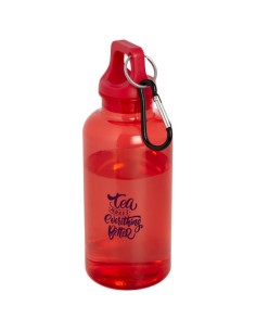 Borraccia in plastica riciclata certificata RCS da 400 ml con moschettone Oregon
