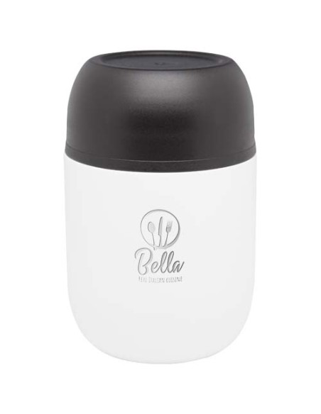 Portavivande in acciaio inossidabile riciclato a doppia parete da 480 ml con cucchiaio pieghevole Supo