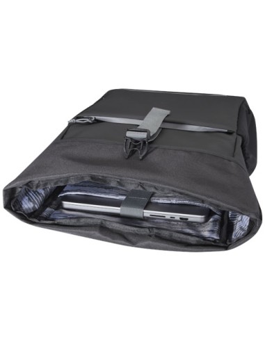 Borsa roll-top per bicicletta impermeabile in materiale riciclato certificato GRS per portatile da 15" Aqua