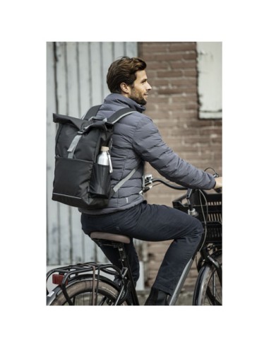Borsa roll-top per bicicletta impermeabile in materiale riciclato certificato GRS per portatile da 15" Aqua