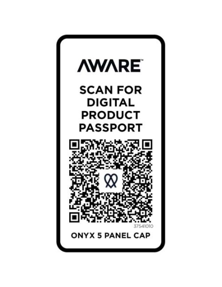 Cappellino in tessuto riciclato Aware™ a 5 pannelli Onyx