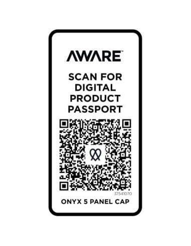 Cappellino in tessuto riciclato Aware™ a 5 pannelli Onyx
