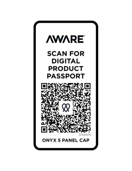 Cappellino in tessuto riciclato Aware™ a 5 pannelli Onyx