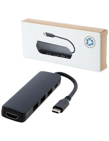 Adattatore multimediale USB 2.0-3.0 con porta HDMI in plastica riciclata certificata RCS Loop