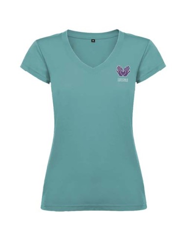 T-shirt a maniche corte con scollo a V da donna Victoria