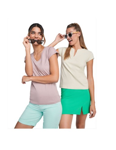 T-shirt a maniche corte con scollo a V da donna Victoria