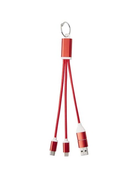 Cavo di ricarica in alluminio riciclato 4 in 1 con portachiavi Metal Cavo di ricarica in alluminio riciclato 4 in 1 con portachiavi Metal