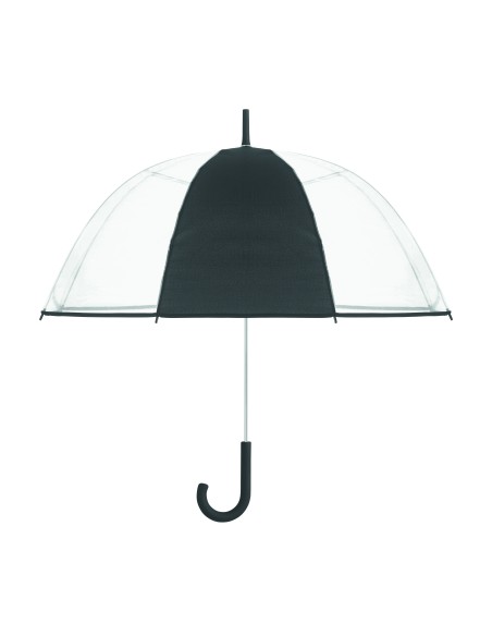 ⌀102cm/23″ ombrello trasparente con manico curvo.