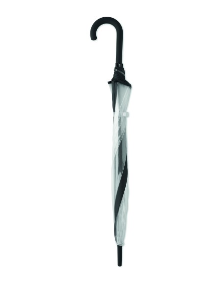 ⌀102cm/23″ ombrello trasparente con manico curvo.