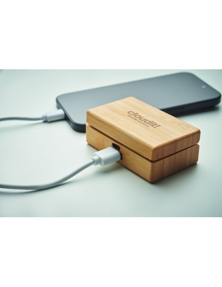 Auricolari TWS in custodia di bamb