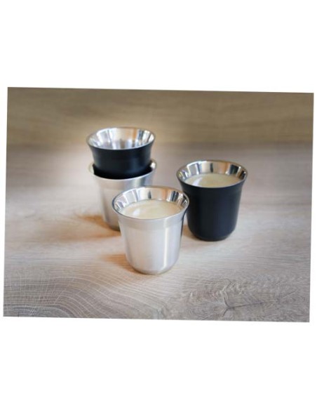  Set di tazze per caffè espresso in acciaio inossidabile certificato RCS da 80 ml Duo 