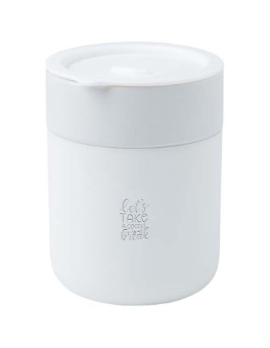 Bicchiere in ceramica con involucro in silicone e coperchio in plastica da 330 ml Java