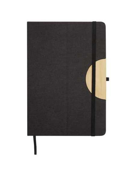 Set regalo con blocco note formato A5 con copertina rigida e penna a sfera Carmen (inchiostro nero)