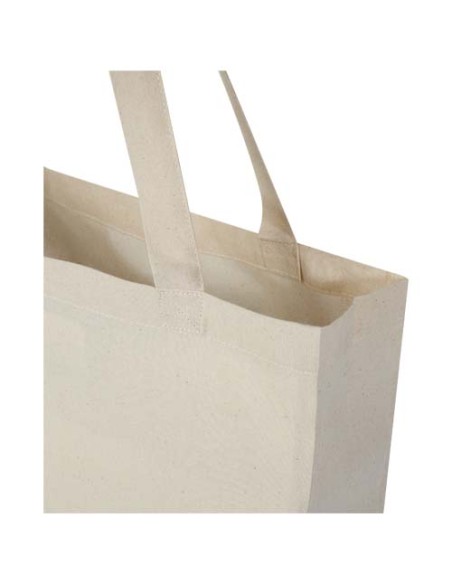 Tote bag a soffietto in cotone riciclato certificato GRS da 140 g/m² Madras
