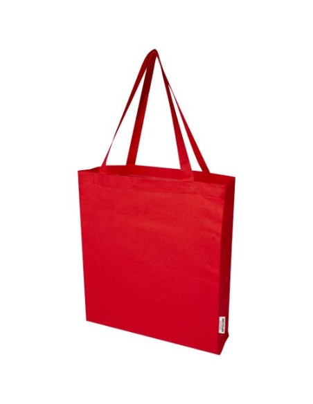 Tote bag a soffietto in cotone riciclato certificato GRS da 140 g/m² Madras - 12L