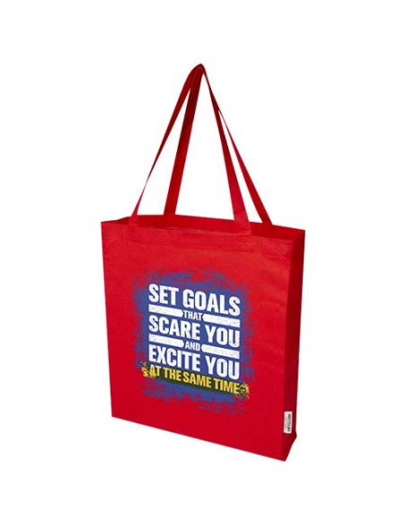 Tote bag a soffietto in cotone riciclato certificato GRS da 140 g/m² Madras - 12L