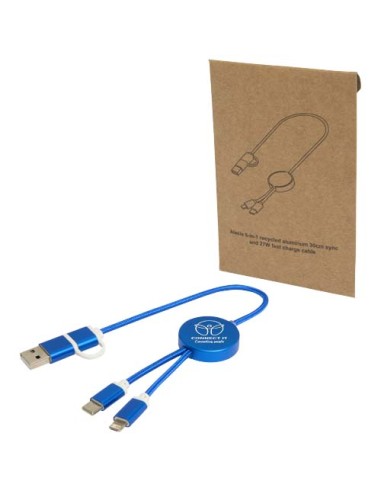 Cavo 5-in-1 in alluminio e plastica riciclata da 30 cm per la sincronizzazione dei dati e la ricarica rapida da 27 W Alasia